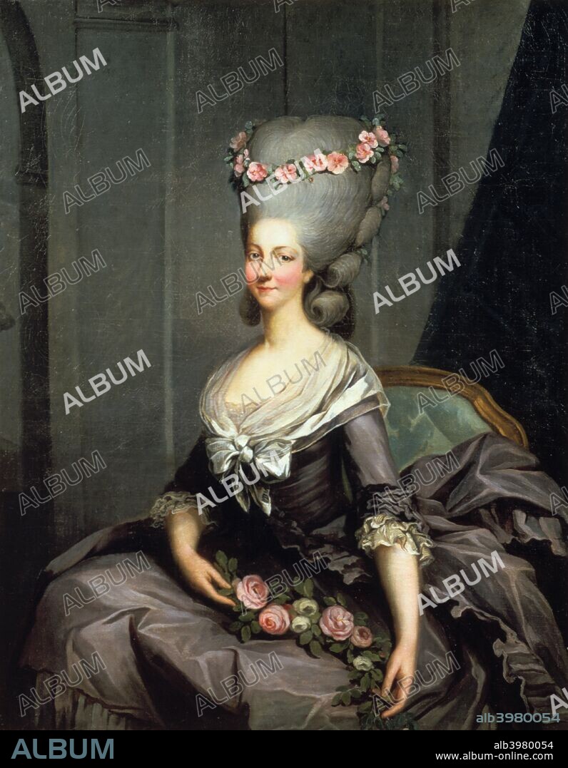 'The Princess Lamballe' late 18th century. Marie-Therese-Louise de Savoie-Carignan, Princesse de Lamballe (1749-1792), the intimate friend of Queen Marie Antoinette, was lynched by revolutionaries. From the Musee National du Chateau, Versailles, France.