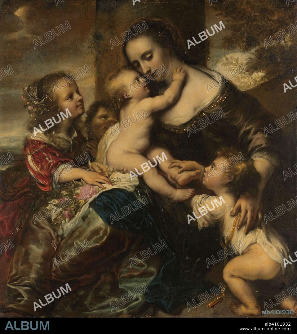 JÜRGEN OVENS. Portrait of a woman with four children, depicted as Caritas. Dating: 1650 - 1678. Measurements: h 108 cm × w 102 cm; d 7 cm.