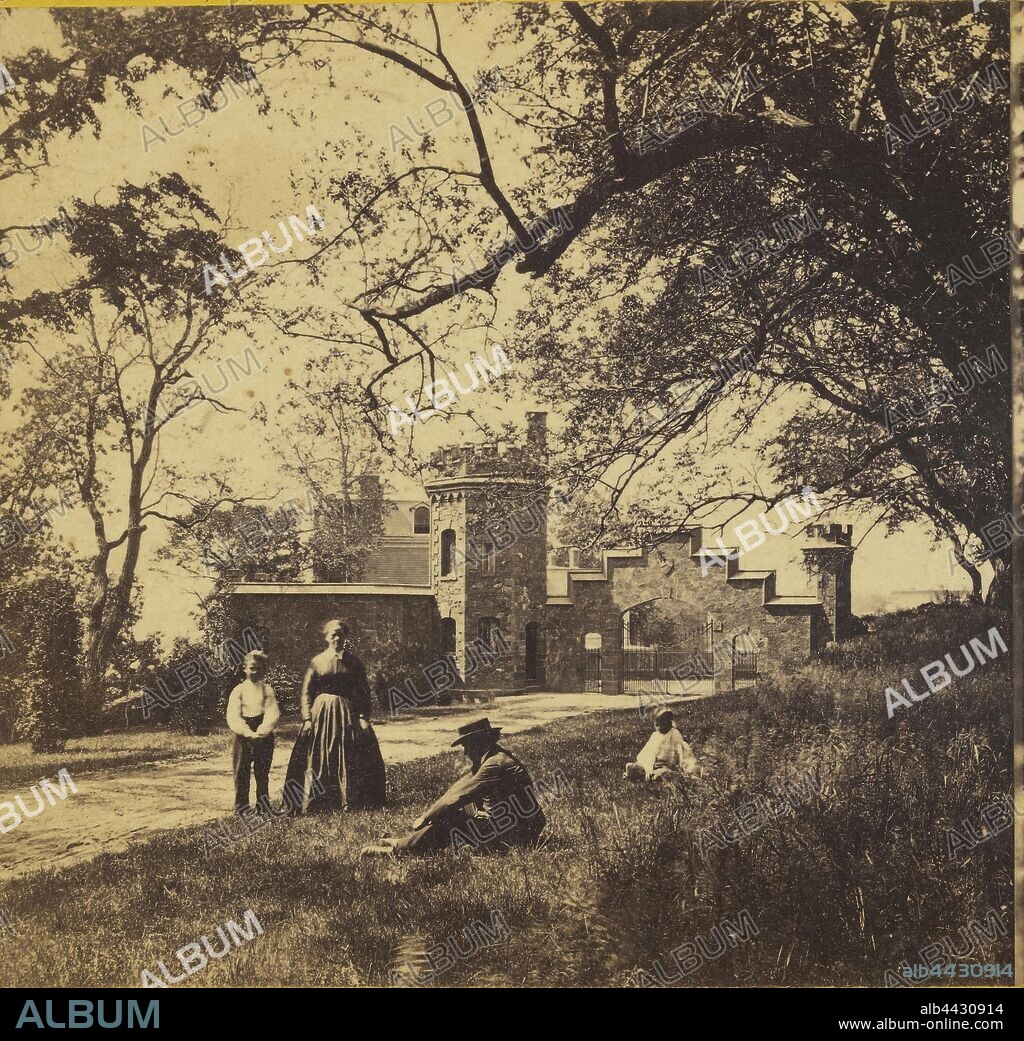 Stevens' Residence, Castle Point, Hoboken. Gateway and Lodge., Edward and Henry T. Anthony & Co. (American, 1862 - 1902), 1864–1868, Albumen silver print.