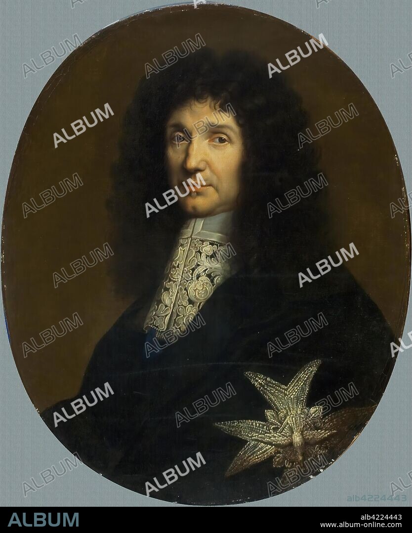 PIERRE MIGNARD. 'Portrait of Jean-Baptiste Colbert'. France, 17th century. Dimensions: 69x56 cm (oval).