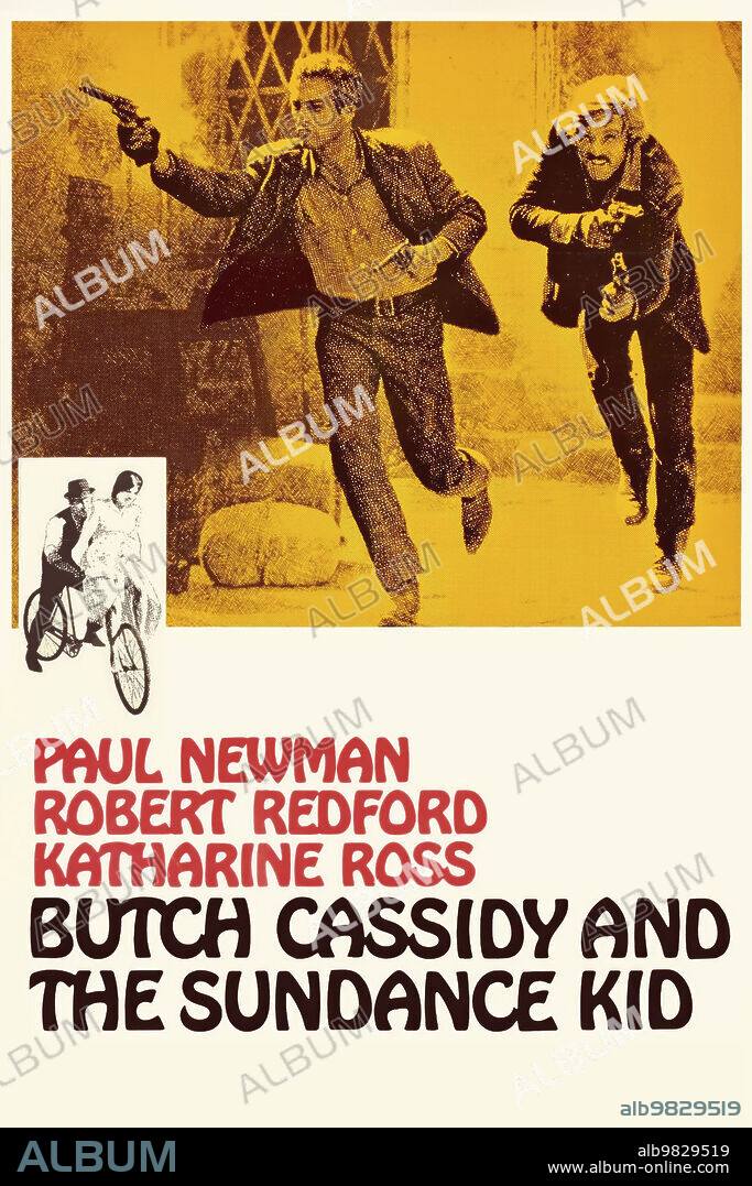 Poster of BUTCH CASSIDY AND THE SUNDANCE KID, 1969, directed by GEORGE ROY HILL. Copyright 20TH CENTURY FOX.