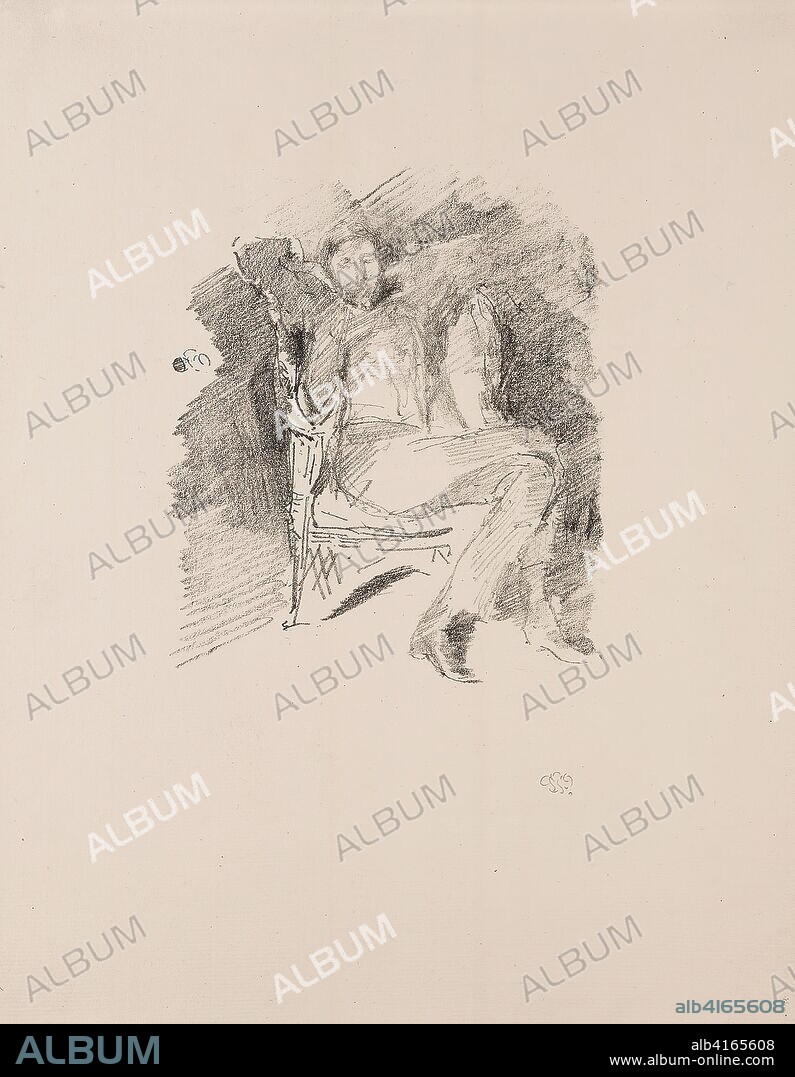 JAMES ABBOTT MCNEILL WHISTLER. Firelight: Joseph Pennell, No. 1. James McNeill Whistler; American, 1834-1903. Date: 1896. Dimensions: 167 x 140 mm (image); 355 x 262 mm (sheet). Transfer lithograph in black on cream laid paper. Origin: United States.