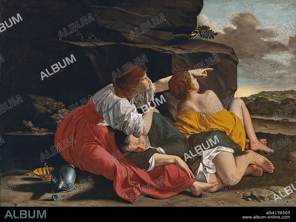 ORAZIO GENTILESCHI (taller). Orazio (taller de) Gentileschi (Pisa, 1563 - Londres, 1639). Lot y sus hijas (hacia 1621 - 1623). Óleo sobre lienzo. 120 x 168,5 cm.