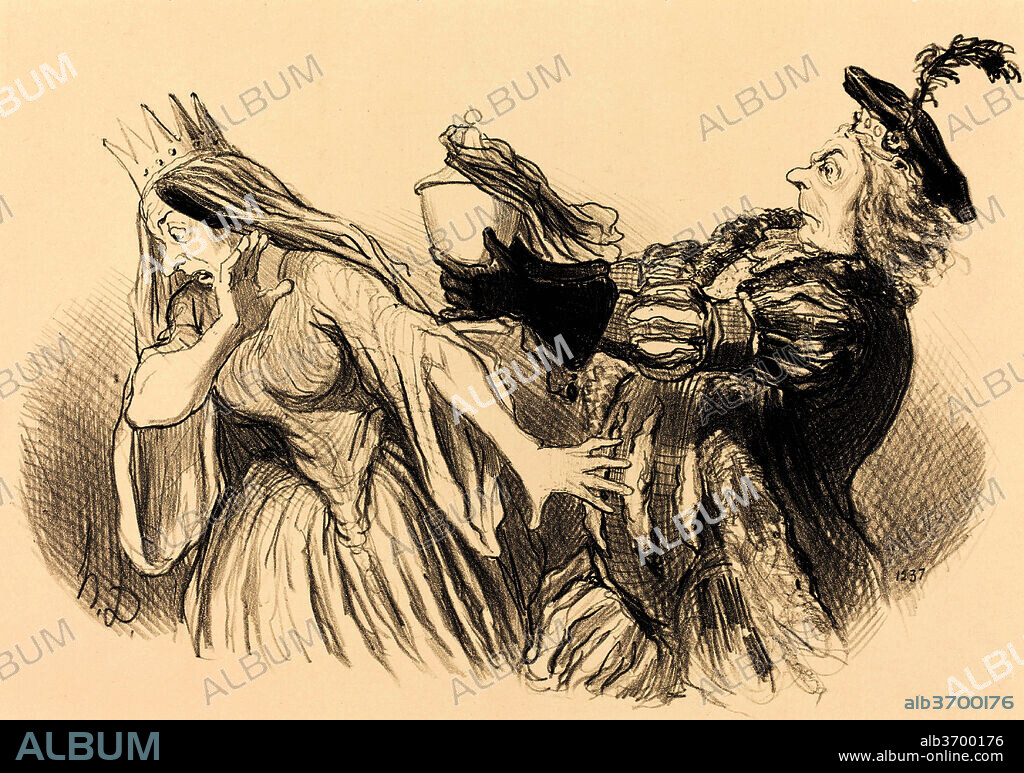 HONORE DAUMIER. Hamlet. Dated: 1851. Medium: lithograph.