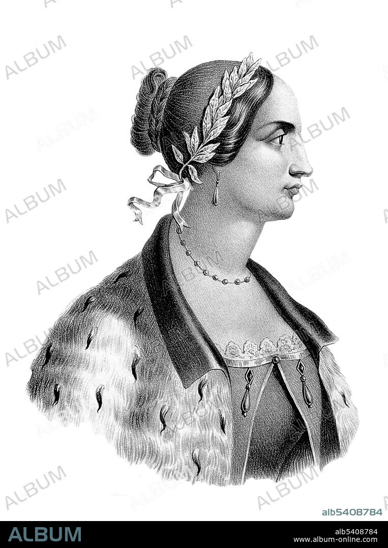 Laura Maria Caterina Bassi (October 1711 - February 20,  1778) was an Italian physicist and academic. She received a doctoral degree in Philosophy from the University of Bologna in May 1732. She was the first woman to earn a professorship in physics at a university. She is recognized as the first woman in the world to be appointed a university chair in a scientific field of studies. Bassi married Giuseppe Veratti, a doctor of philosophy and medicine and a fellow lecturer in physics at the University of Bologna. They shared a sophisticated working relationship; it is argued that through their marriage Bassi was inspired to begin studying experimental physics. They had twelve children together, of whom only five survived infancy.  She was one of the key figures in introducing Newton's ideas of physics and natural philosophy to Italy. She also carried out experiments of her own in all aspects of physics. In order to teach Newtonian physics and Franklinian electricity, topics that were not focused in the university curriculum, Bassi gave private lessons. In her lifetime, she was the author of 28 papers, the majority of these on physics and hydraulics, although she did not publish any books. Only four of her papers were printed. She died in 1778 at the age of 67. Lithograph by A. di Lorenzo, undated.