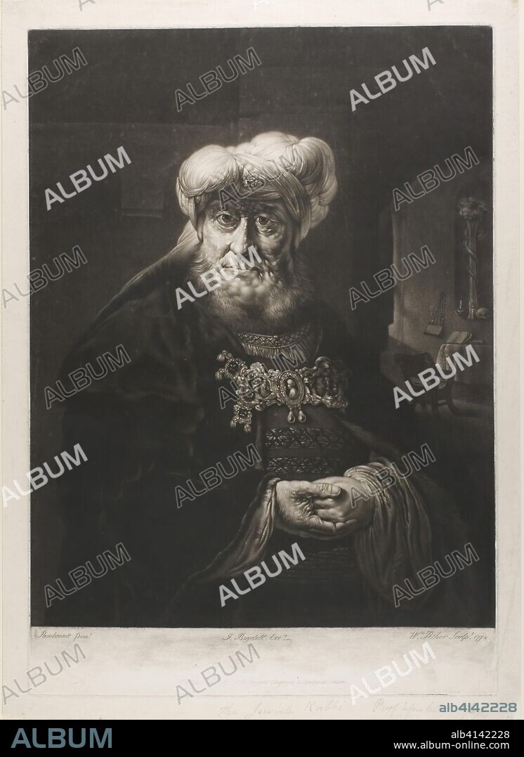 The Rabbi. William Pether (English, 1731/38-1821); after Rembrandt van Rijn (Dutch, 1606-1669). Date: 1778. Dimensions: 457 × 354 mm (image); 508 × 355 mm (plate); 553 × 395 mm (sheet). Mezzotint on ivory laid paper. Origin: England.