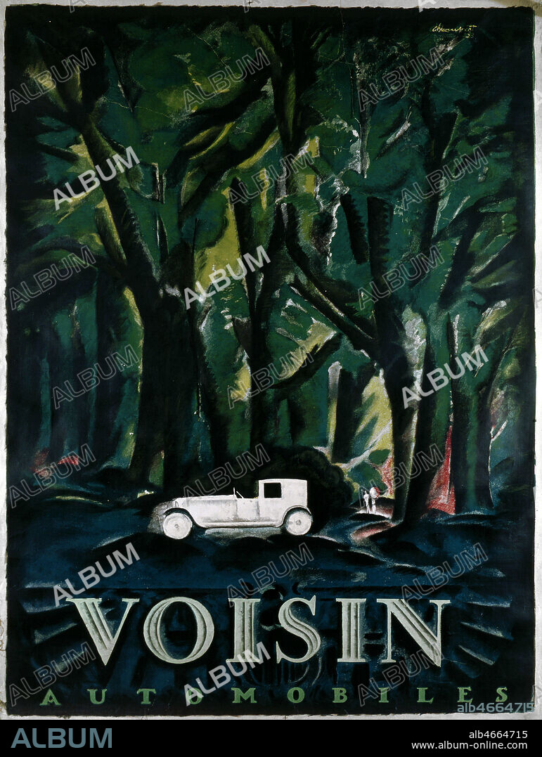 Publicite pour les automobiles VOISIN realisee en 1923 par Charles LOUPOT (1892-1962)(ADAGP). Credit : Coll. Perrin/KHARBINE-TAPABOR.