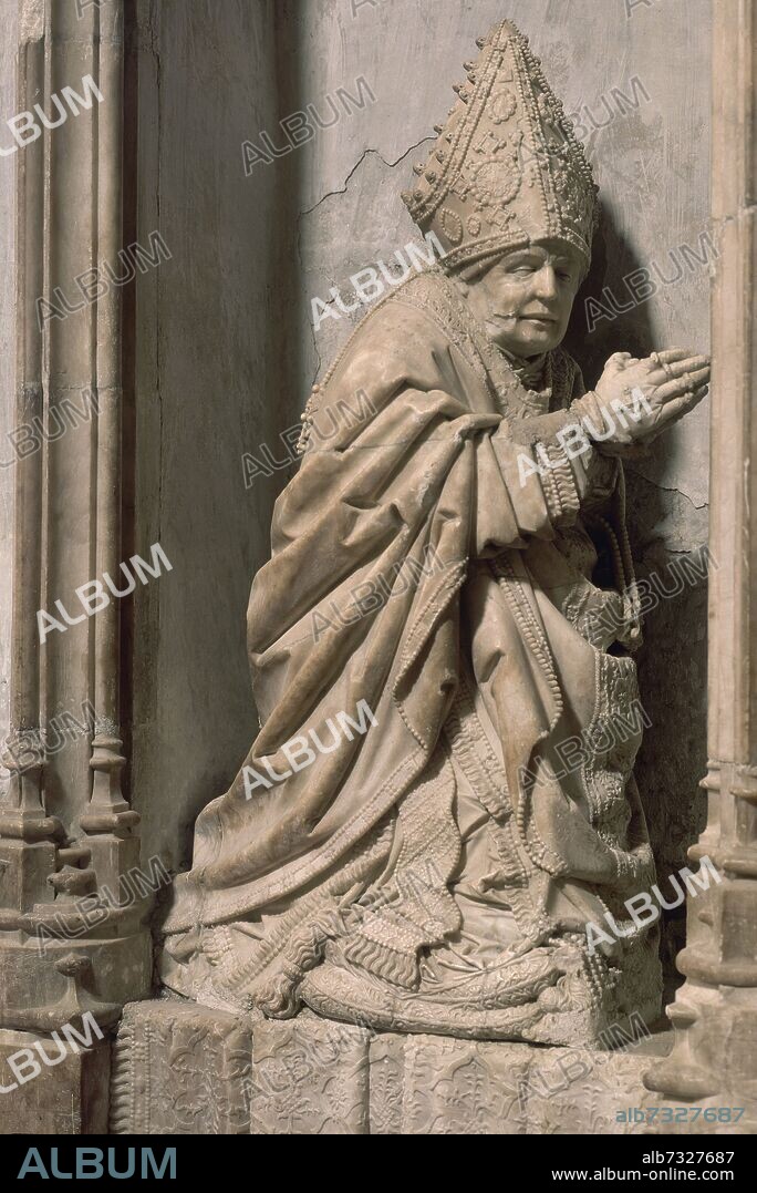 DIEGO COPIN DE HOLANDA-MAESTRO ESCULTOR. SEPULCRO EN ALABASTRO DEL OBISPO PEDRO XIMENEZ DE PREXAMO - SIGLO XV.
