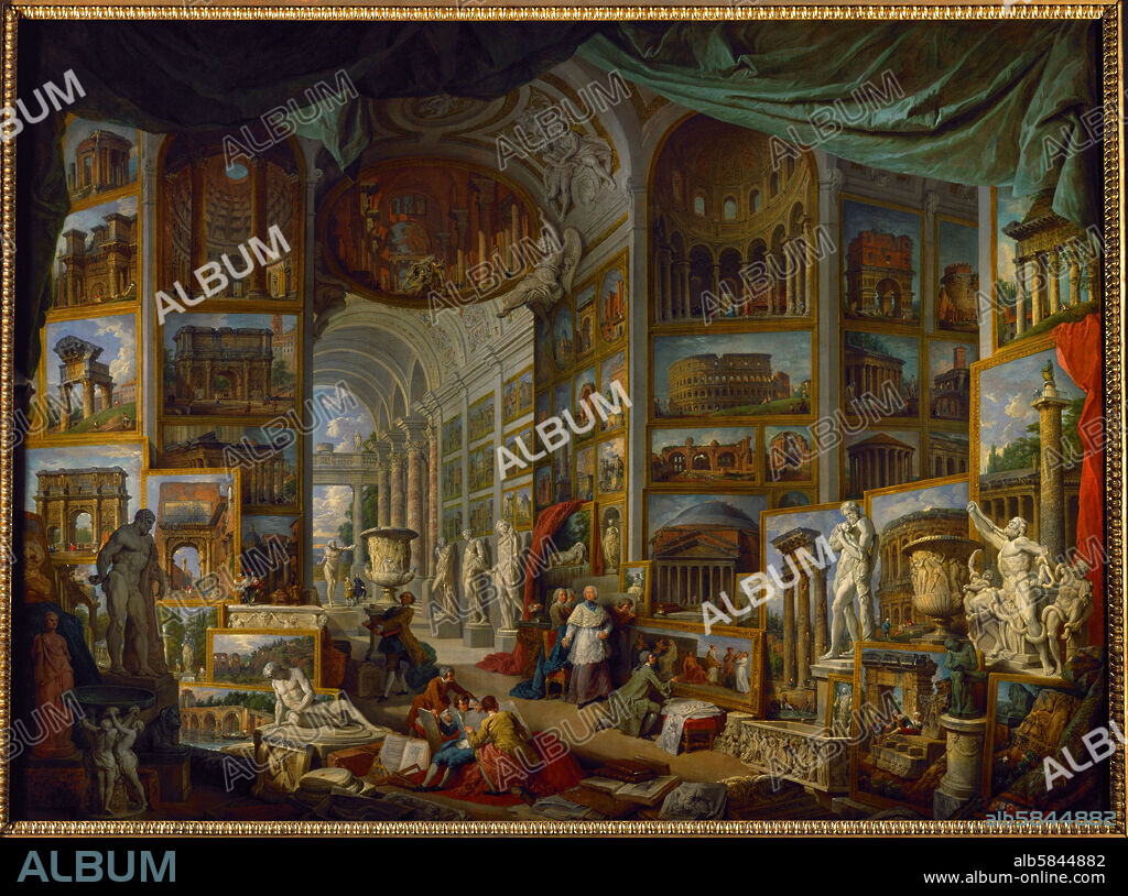 PANNINI, GIOVANNI PAOLO = PANINI, GIOVANNI PAOLO. Galerie des vues de la Rome antique. Canvas (1758) 231 x 303 cm R. F. 1944-21.