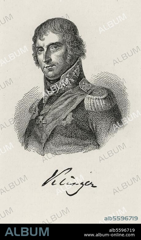 Klinger, Friedrich Maximilian Dichter Frankfurt am Main 17.2.1752 - Dorpat. 9.3.1831. Porträt. Holzstich, um 1880, nach zeitgenössischem Bildnis.