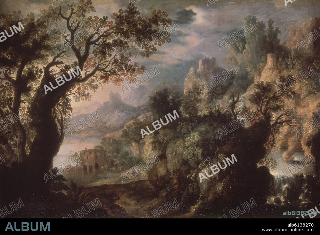 IGNACIO IRIARTE (1621-1670). PAISAJE - SIGLO XVII - BARROCO ESPAÑOL - LIENZO - 164x242 cm - NP 7044.
