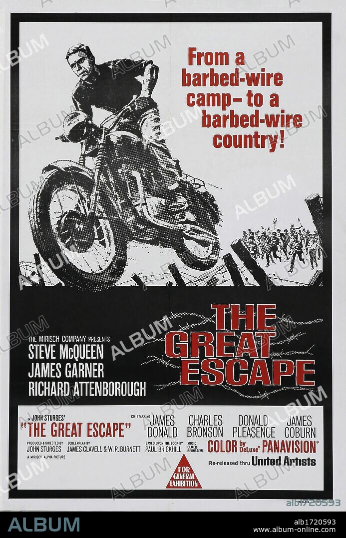 Poster of THE GREAT ESCAPE, 1963, directed by JOHN STURGES. Copyright MIRISCH/UNITED ARTISTS.