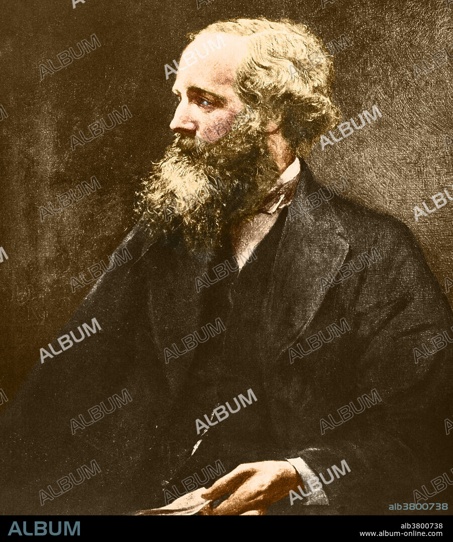Color enhanced portrait of Scottish physicist James Clerk Maxwell, (1831-1879).
