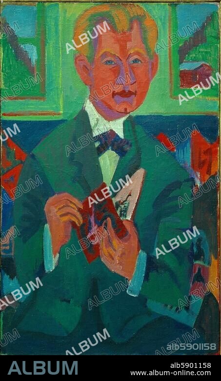 Redslob, Edwin Art historian, Weimar 22.9.1884 - Berlin 24.1.1973. "Portrait of Edwin Redslob". Painting, 1924, by Ernst Ludwig Kirchner. (1880-1938). Oil on canvas, 121 × 75,5 cm. On loan from the Tagespiegel. Berlin, Brücke Museum.