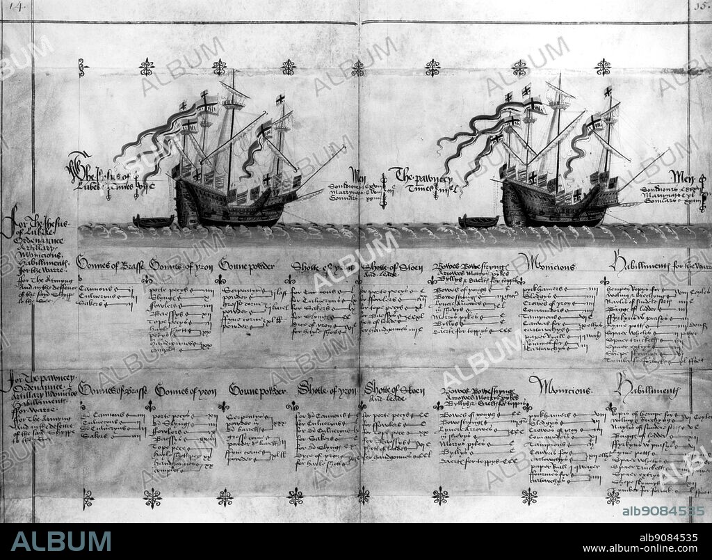 Hawkins' flagship, the Jesus of Lubeck, from the Anthony Roll.
