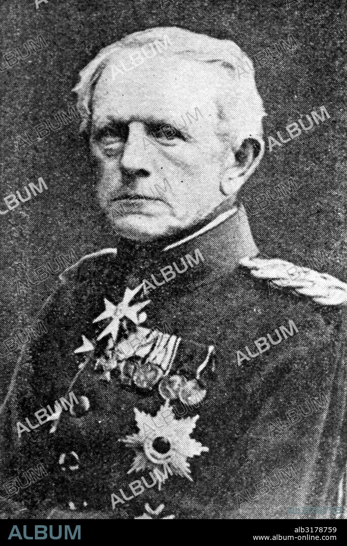 Photographic portrait of Helmuth von Moltke the Elder (1800-1891)  a German Field Marshal. Dated 19th Century.