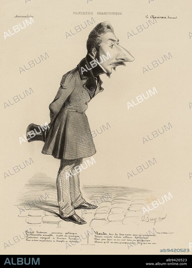 Scholar, historian, political writer, amiable feuilletonist, scholar in music, Spanish translator and lyric director..., Roubaud, Benjamin (dit Benjamin), Dessinateur-lithographe, Aubert et Cie, Imprimeur, Vers 18371839, Estampe, Arts graphiques, Estampe, Lithographie, Height: 36 cm, Width: 27.3 cm.