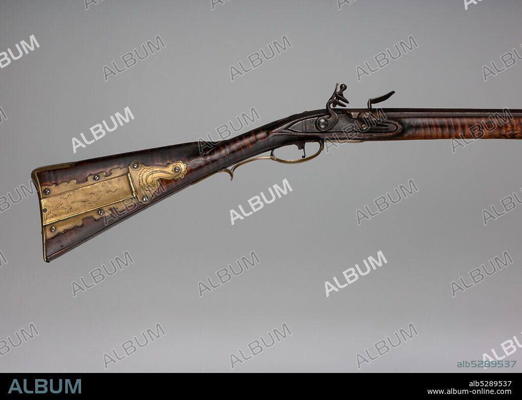 GEORGE SCHREYER. Flintlock Longrifle, American, York County, Pennsylvania, ca. 1770.