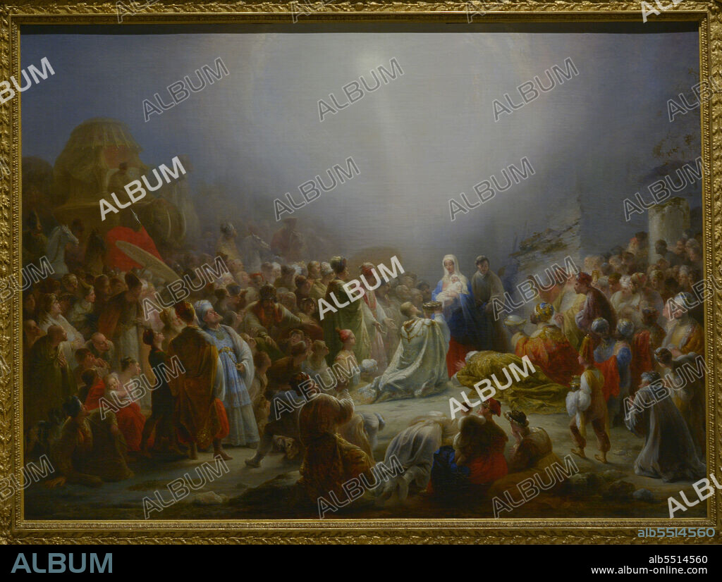DOMINGOS ANTÓNIO DE SEQUEIRA (1768-1837). PORTUGUESE PAINTER.. Domingos António de Sequeira (1768-1837). Portuguese painter. "The Adoration of the Magi", 1828. Oil on canvas (100 x 140 cm). National Museum of Ancient Art. Lisbon, Portugal.