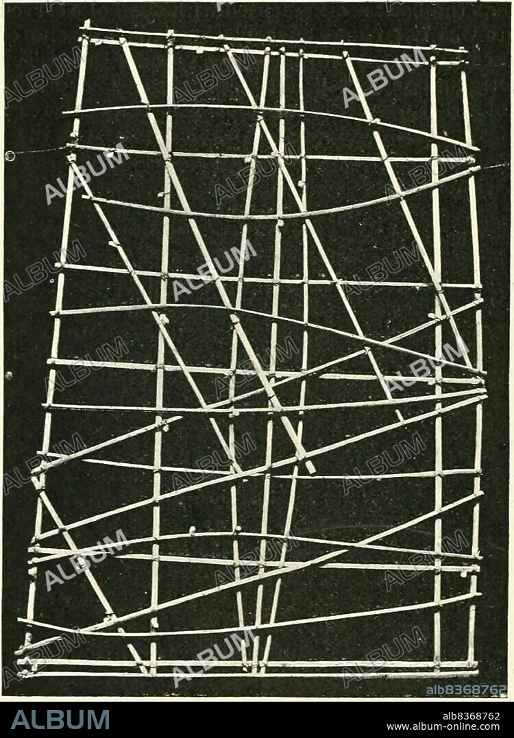 Marshall Islands stick charts were made by native Marshallese sailors to navigate the Pacific Ocean by canoe. The charts were a representation of major oceanic swell patterns and showed the ways the islands disrupted these patterns. Stick charts were primarily made from tied together coconut fronds, with island locations displayed on the charts with shells.<br/><br/>. Each chart was unique and interpretative that most could only be deciphered by the individual navigator who had made it. Stick charts came to an end after World War II, once new electronic technologies allowed for easier travel among islands and led to the decline of canoe use.