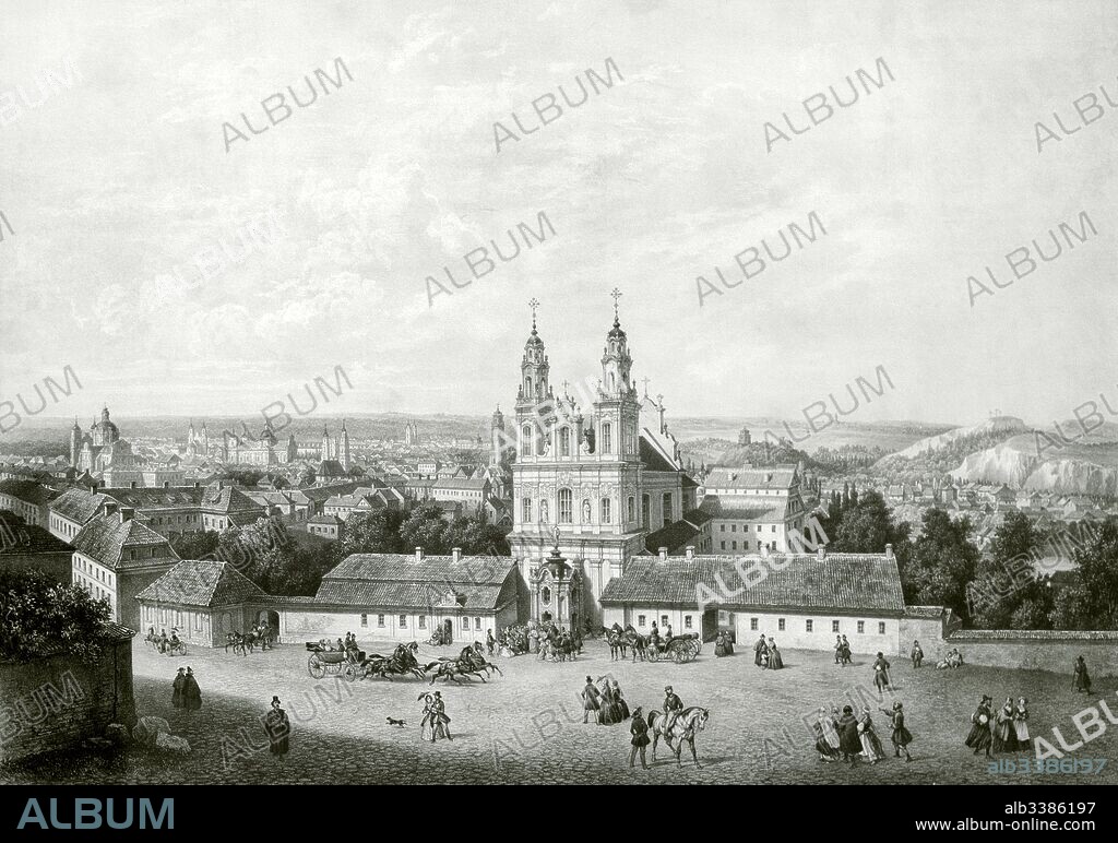 Isidore Deroy (1797-1886). Victor Adam (1801-1866). Church of the Ascension and Missionaries Monastery in Vilnius. Lithuanian.