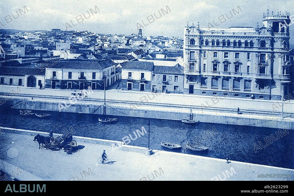 Algeciras, Vista de la Ría e Instituto Local de 2ª Enseñanza.