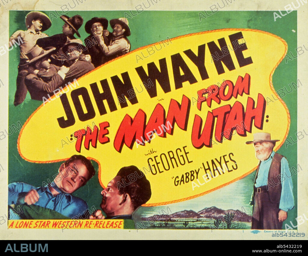 JOHN WAYNE in THE MAN FROM UTAH, 1934, directed by ROBERT N. BRADBURY. Copyright MONOGRAM PICTURES.
