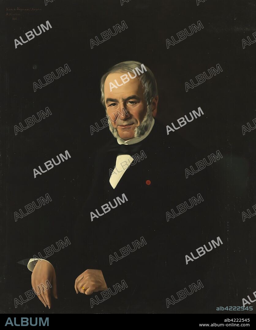 NIKOLAY KOZAKOV (KAZAKOV) and CAROLUS-DURAN, ÉMILE AUGUSTE CHARLES (AFTER). 'Portrait of Baron Alexander Stieglitz'. Russia, 1886. Dimensions: 110x89,5 cm.
