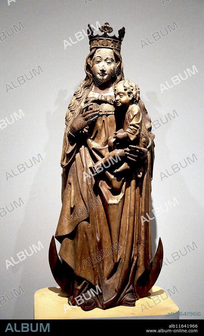 The Virgin of the milk. Early 16th century. carving wood, polychrome loss. Alejo de Vahia (15th-16th century). Museu Marés. Spain.