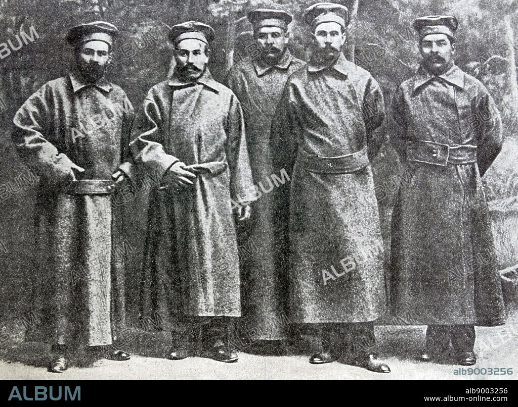 Bolsheviks, deputies of the fourth State Duma, in exile (from left to right): G.I. Petrovsky, M.K. Muranov, A.E. Badayev, F.P. Samoilov, N.R. Shagov.
