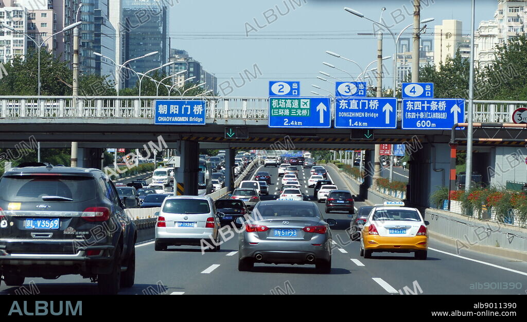 Ring Road around the city centre to relieve traffic congestion in Beijing, China 2019.