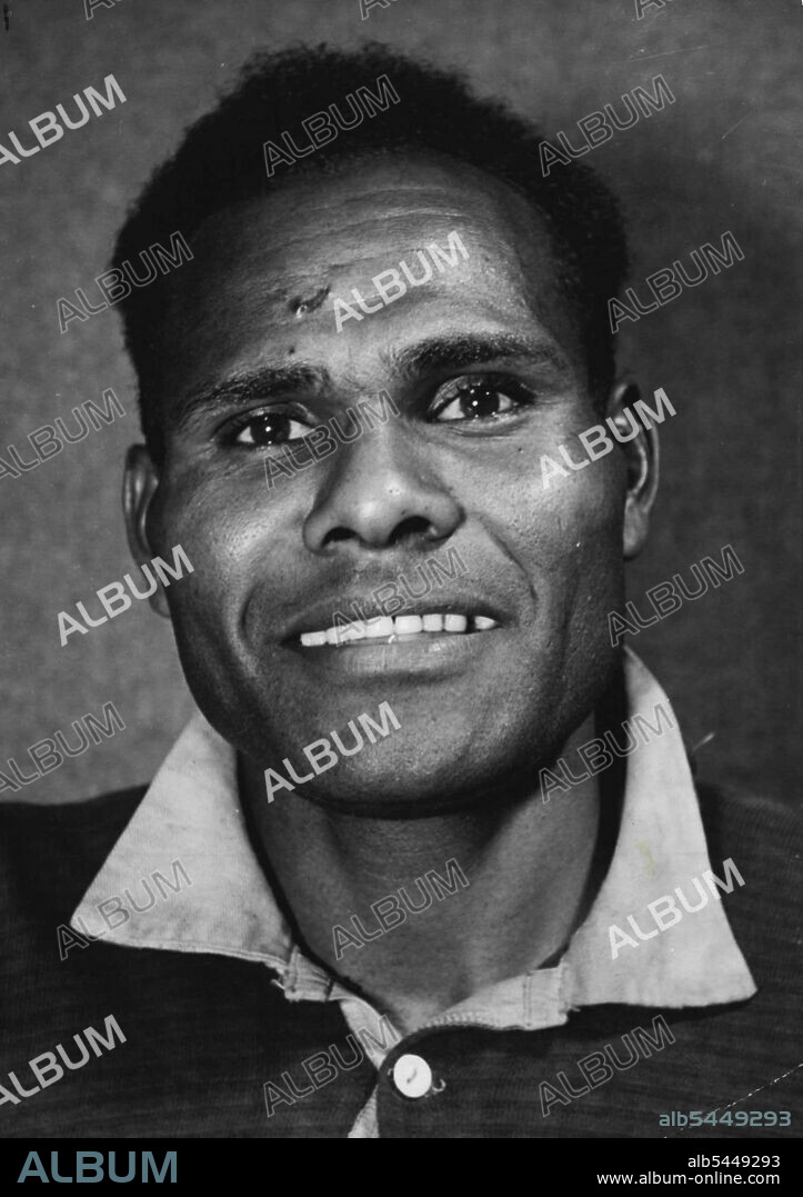 Semesi Baleca, a 6ft 5in breakaway who weighs 15 stone. He fought in the Solomons in World War II. April 01, 1952. (Photo by Rob Wright).