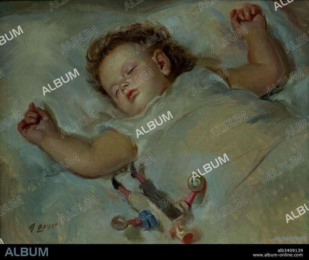 Alfredo Opisso / "Portrait of a girl", S.XX, Oil, 49 x 60 cm.