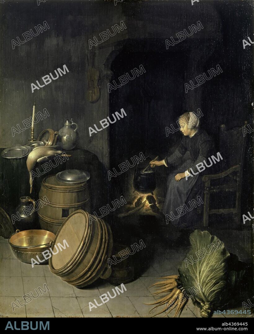 The young cook, oil on oak, 56.7 x 45.5 cm, Pieter van den Bosch, Amsterdam um 1613/14 – nach 1663 London.