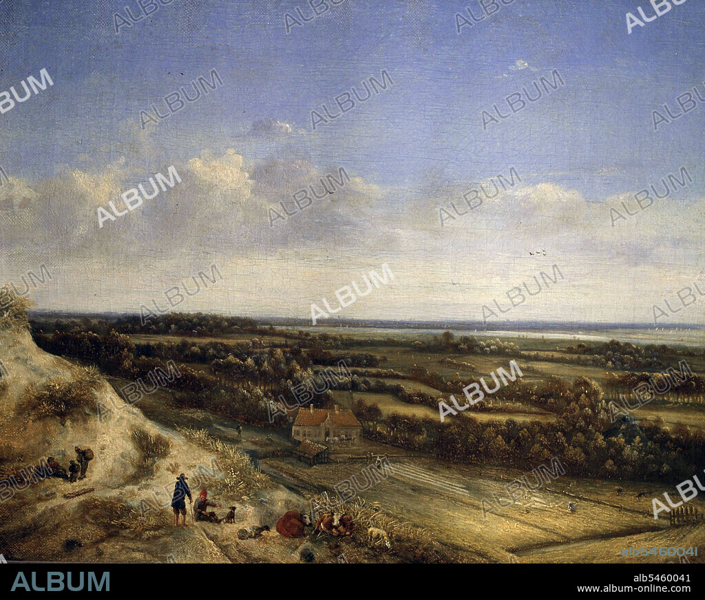 MEER II , JAN VAN DER. PINTOR HOLANDES . 1618 - 1691. " VISTA DE HAARLEM DESDE LAS DUNAS " , TABLA. FRANS HALSMUSEUM DE HAARLEM . HOLANDA.