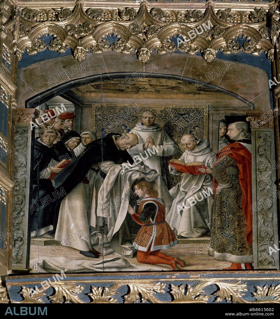 PEDRO BERRUGUETE. TOMAS RECIBE EL HABITO DOMINICO - RETABLO DE SANTO TOMAS - SIGLO XV - DETALLE DE LA 128759.