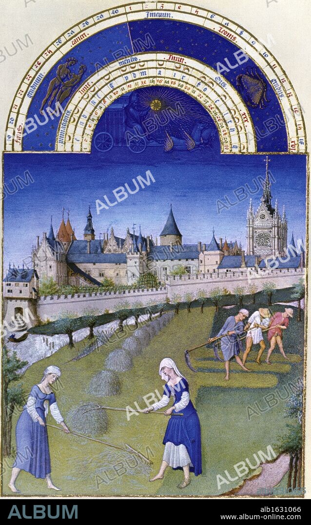 Harvest Time - Book Of Hours Of The Duke Of Berryrvest Time, 15TH C., Limbourg Brothers (Fl.1400-1416/Flemish).