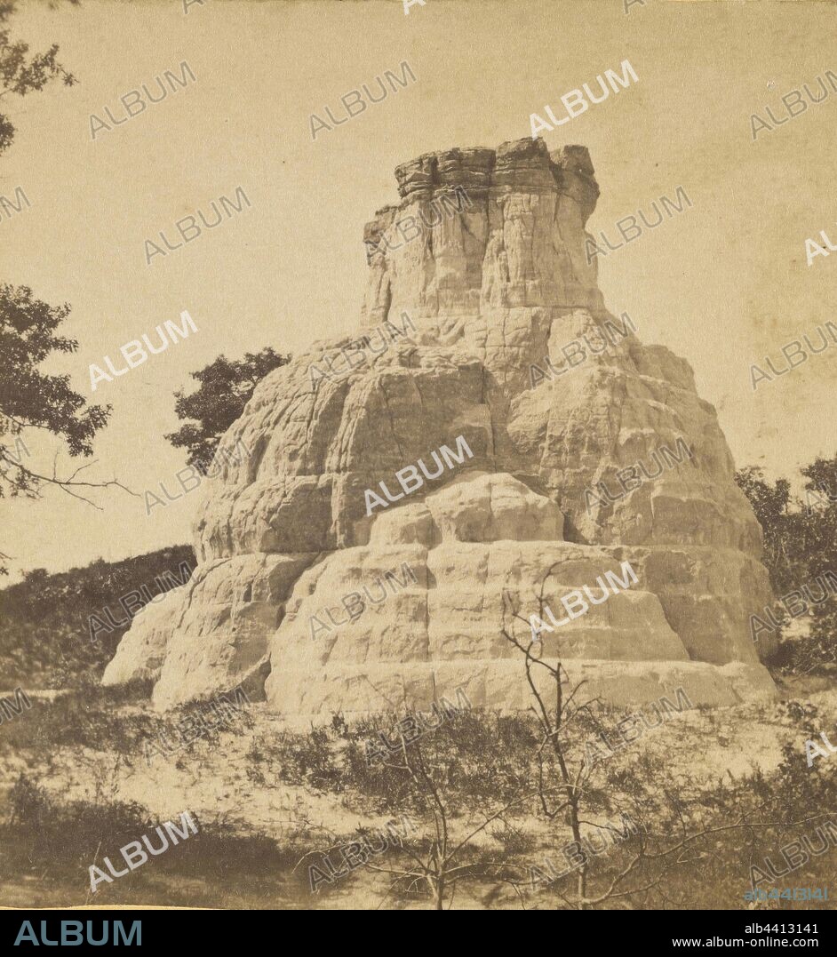 Pulpit Rock, St. Croix Co. Wisconsin. Sandstone. 40 ft high, J. E. Whitney (American, 1822 - 1886), 1864–1866, Albumen silver print.