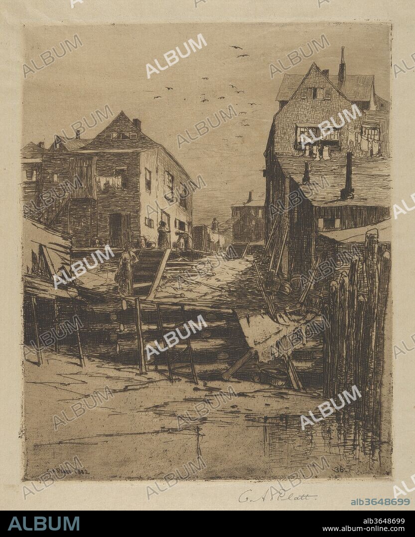 A Corner of Portland. Artist: Charles Adams Platt (American, New York 1861-1933). Dimensions: plate: 10 1/4 x 8 5/16 in. (26 x 21.1 cm)
sheet: 13 5/8 x 10 1/8 in. (34.6 x 25.7 cm). Date: 1882.