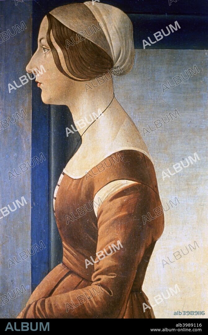 'La Bella Simonetta', 1475. From the collection of the Galleria Palatina, Palazzo Pitti, Florence.