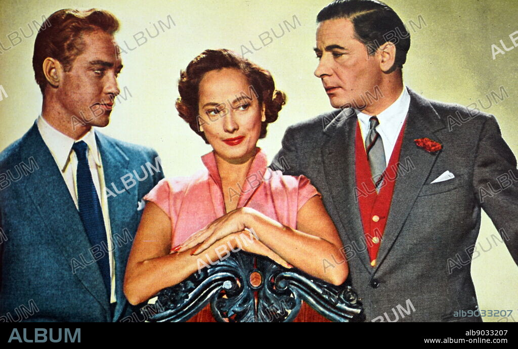 Film still from '24 Hours of a Woman's Life' starring Richard Todd, Merle Oberon, Leo Genn, and Joan Dowling.