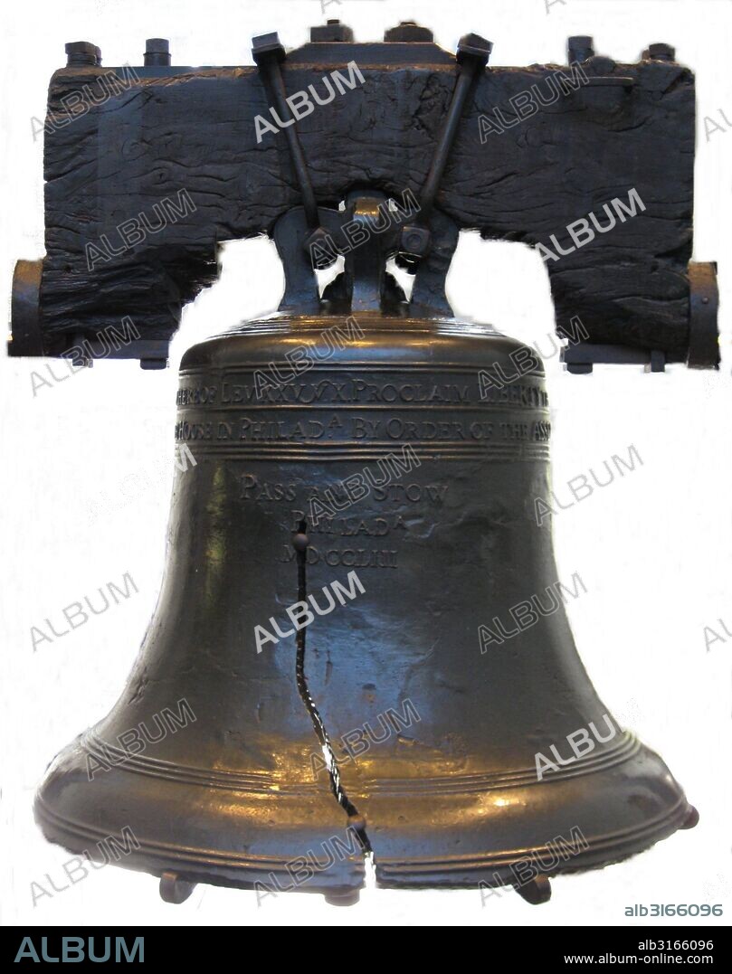 Photograph of the Liberty Bell, an iconic symbol of American independence, located in Philadelphia, Pennsylvania. Dated 2000.
