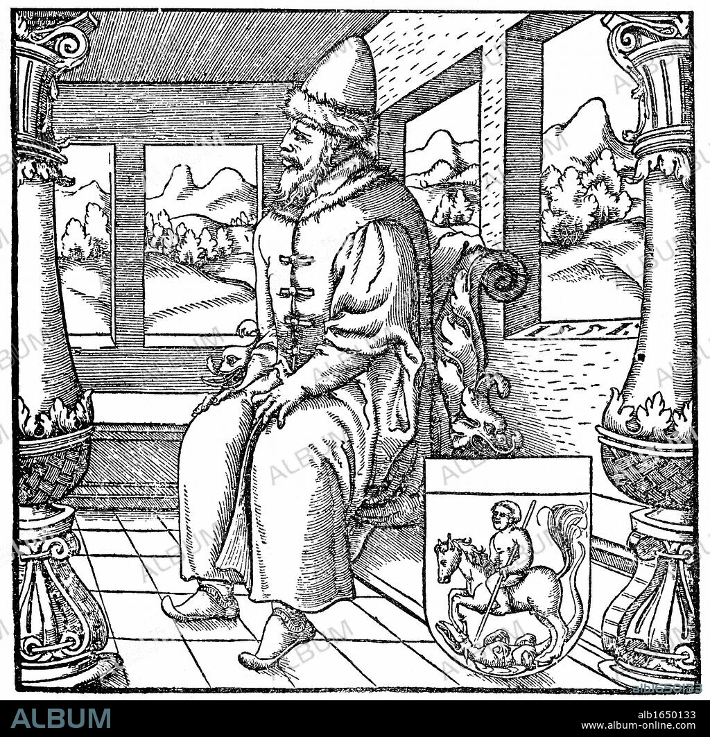 Ivan IV (Ivan the Terrible) 1530-1584.Tsar of Russia from 1533. Assumed power in 1547. Woodcut.