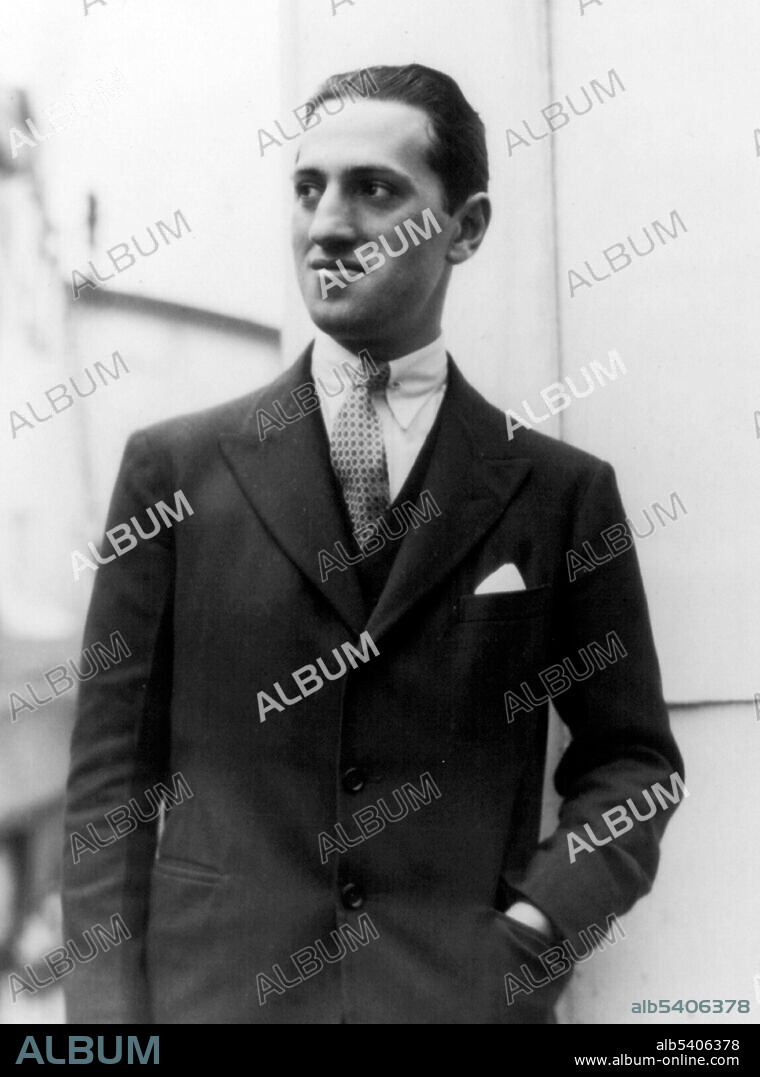 George Gershwin (September 26, 1898 - July 11, 1937) was an American composer and pianist. His compositions spanned both popular and classical genres. He began his career as a song plugger, but soon started composing Broadway theater works with his brother Ira Gershwin and Buddy DeSylva. He moved to Hollywood and composed numerous film scores until his death in 1937, at the age of 38, from a brain tumor. Bain News Service, undated (cropped and cleaned).