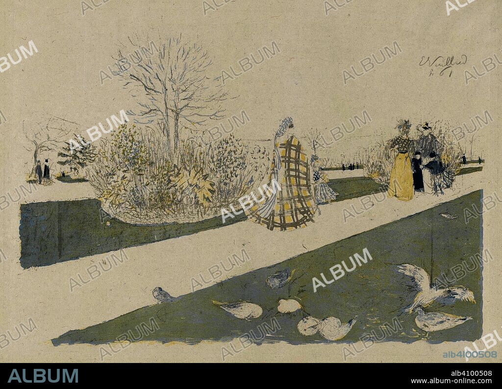 EDOUARD VUILLARD. Tuileries Garden (Le Jardin des Tuileries). Dimensions: 40 cm x 52 cm, 30.5 cm x 43 cm.