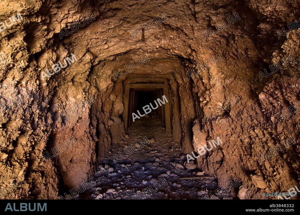 Mine Tunnel at Leadfield on the Titus Canyon loop road, Death Valley National Park, California.