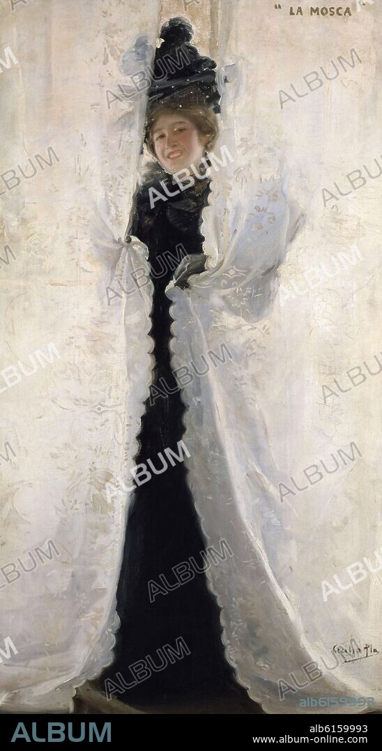 CECILIO PLA Y GALLARDO (1860/1934). THE FLY -1897 - 135x77 CM - REALISM.