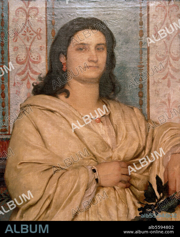 ARNOLD BöCKLIN. Böcklin, Arnold. 1827-1901. "Bildnis Angela Böcklin als Muse", 1863. (Angela Böcklin, 1836-1915, Ehefrau des Künstlers). Öl auf Leinwand, 70 × 57,5 cm. Basel, Kunstmuseum.