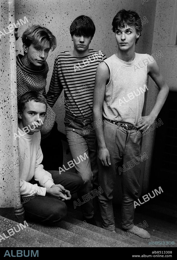 ARKIV 1980-01-10. Punkgruppen Reeperbahn med stående från vänster Dan Sundquist, Eddie Sjöberg, Olle Ljungström och sittande Peter Korhonen tillsammans i Stockholm 10:e januari 1980.. Foto: Bernt Claesson / XP / SCANPIX / Kod: 8. **AFTONBLADET OUT**.