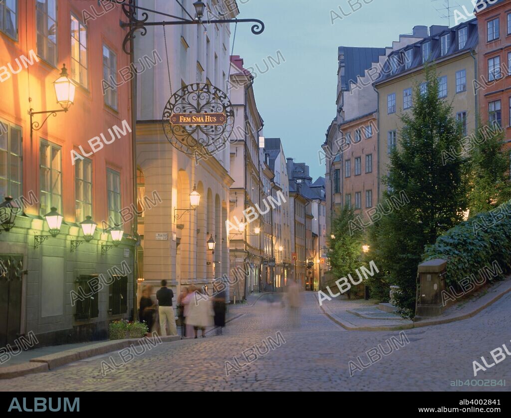 Osterlanggatan, Gamla Stan, Stockholm, Sweden. A street in the old town of Stockholm, Gamla Stan.